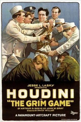Houdini Vintage Film Poster The Grim Game Paramount Artcraft Picture 24x36