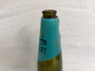 Antique Carlsberg Elephant Malt Liquor Bottle Pale Olive Green Uncommon Find 3