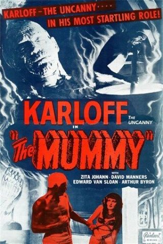 The Mummy Vintage Film Poster Boris Karloff Eerie Cult Movie Star 24x36