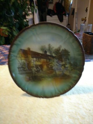 Antique Decorated Plate By Franz Anton Mehlem 1840 - 1920 Bonn Germany