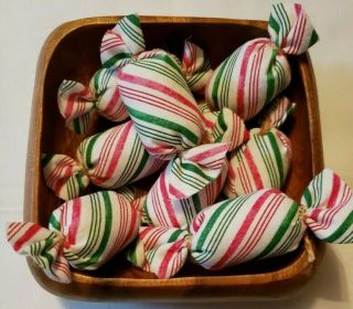 Primitive Country Bowl Filler Ornies/accents Christmas " Candy Kisses " 8 Pc Set