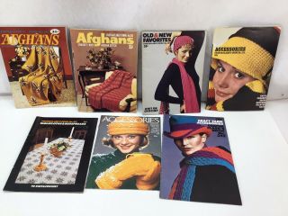 7 Vintage Coats & Clark And American Thread Co.  Patterns Books Knit Crochet