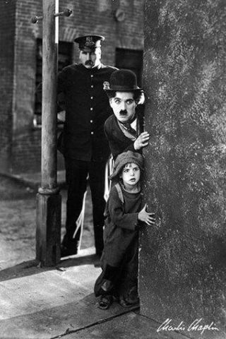 Charlie Chaplin Poster - The Kid Movie Scene 24x36