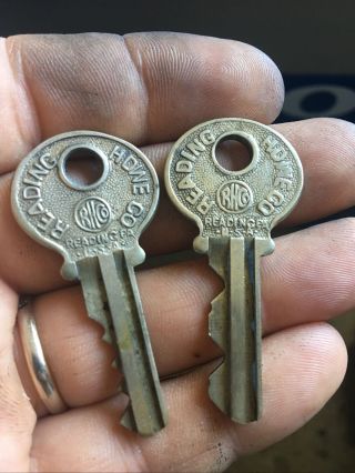 2 Antique Reading Hardware Vassar Locks Keys
