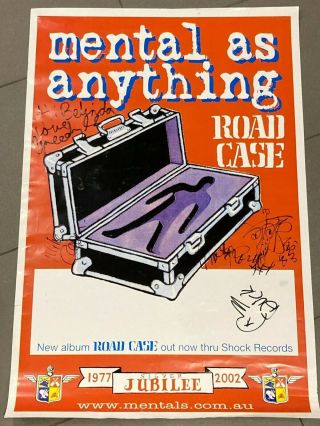Mental As Anything : Road Case.  Rare Aussie/oz Concert/tour/gig Poster - Signed
