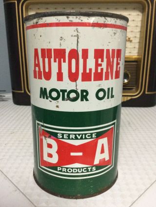 Ba British American Oil Autolene Imperial Quart Rare Vintage Motor Oil Can