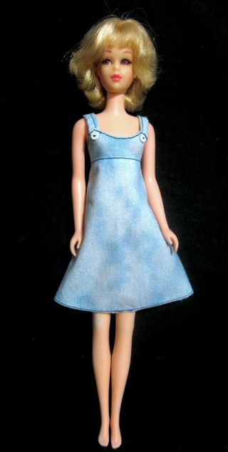 Vintage Barbie Francie Doll Blue Dress Fits Vintage Francie Doll