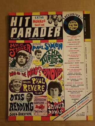 Hit Parader August 1967 Rolling Stones Spencer Davis Frank Zappa Jimi Hendrix