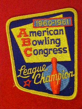 Vintage 1960 - 1961 American Bowling Congress Patch Old Stock Nr