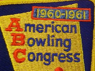 VINTAGE 1960 - 1961 American Bowling Congress Patch Old Stock NR 2
