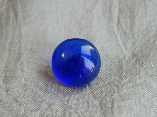 Antique Vtg Cobalt Blue Glass Button Charmstring Apx:1/2 
