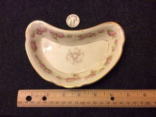 Antique Porcelain Bone Dish - Wellsville China Co - Over 100 Years Old
