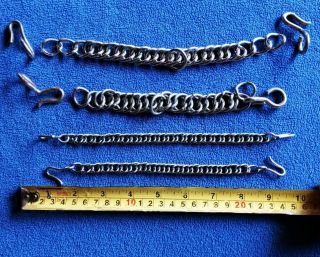 4 English Western Bridle Headstall Bit Curb Chains & Hooks