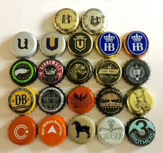 22 Diff Older Micro Brewery Beer Bottle Caps Micro Beer Crowns Some Rare