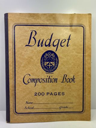 Vintage Composition Book 200 Lined Pages Grade School Budget 8.  25 " X 6.  5 "