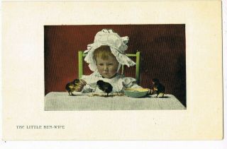 Antique Art Postcard " The Little Hen - Wife "