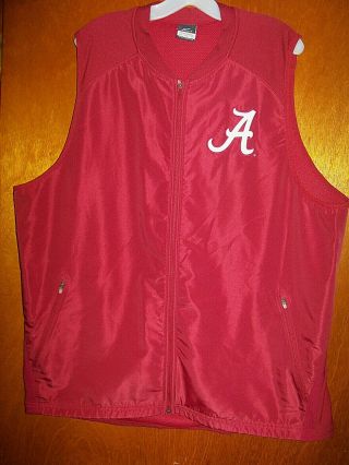 Rare Nike Drifit Alabama Crimson Tide Football Traning Jacket Vest Full Zip Xxl