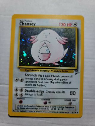Chansey Holo Rare Pokemon Card Base Set 2 3/102 Unlimited