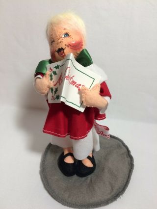 Vintage Annalee Doll Christmas Choir Boy In Red 8 " Very Good 1993