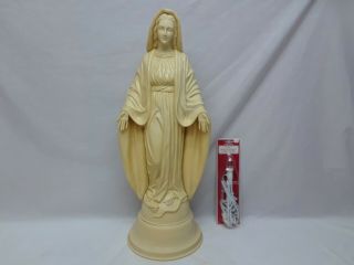 Large Rare 21 " Vintage Hartland Plastics Madonna Virgin Mary Statue Lamp Light