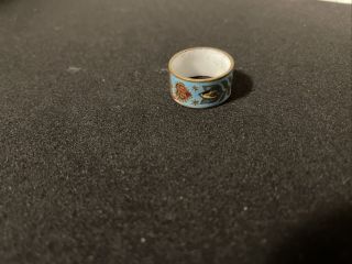 Star Jewlery Company Cloissone Ring Size 5 - 6 Vintage Antique Piece