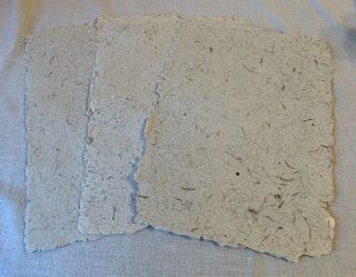 3 Sheets Of Handmade Paper - 12 In X 8.  5 In - Charming,  Vintage,  Antique Look