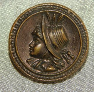 Antique 3 - D Button Lady With Hat Aprx:1 " 523 - C