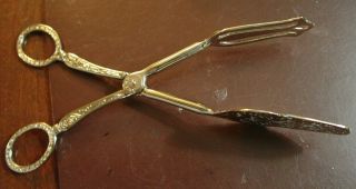 Vintage E.  P.  Zinc,  Silver Plated Salad Tongs,  Made In Italy
