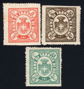 Italy 1888 Municipal Post Fabrica Di Roma Stamps Mh Rare R R R