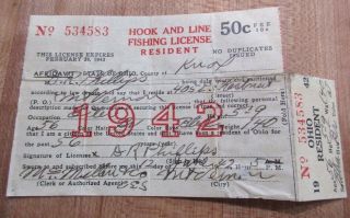 1942 Ohio Resident Hook And Line Fishing License 534583