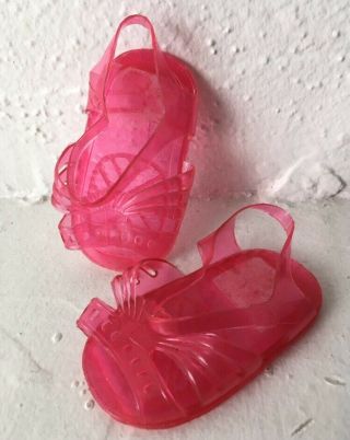 Vintage 1985 Multi Toys L.  A.  Gear Baby Doll Pink Jelly Sandals Shoes 16 - 18 Inch