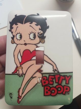 Ships 1997 Betty Boop Metal Light Switch Cover Plate Vintage Single
