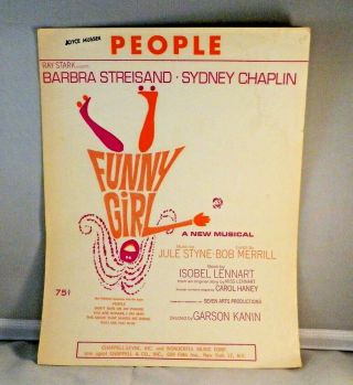 Vintage People Sheet Music Funny Girl Barbra Streisand 1964 Piano