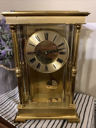 Rare Vintage German W.  &a.  Schmid Sghlenker Jr.  At&t Phone Gold Mantle Clock Work