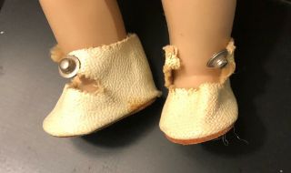White Center Snap Ginny Doll Shoes Vogue Oilcloth Fuzzy Soles Muffy
