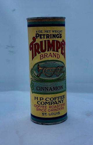 Rare Retrings Trumpet Brand Spice Not Tin Cinnamon H P Coffee Company St Louis