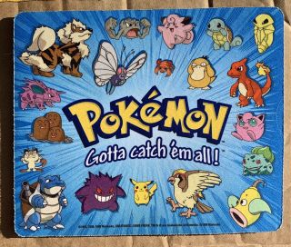 Mouse Pad Rare Pokemon Nintendo Vintage 1995 Gotta Catch ‘em All Pikachu
