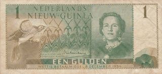 1 Gulden Fine Banknote From Netherland Guinea 1954 Pick - 11 Rare