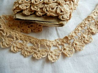 2.  6 Yards Vintage Antique Handmade Lace Trim Edging 1 " Wide Crafts Sewing