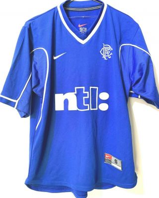 Rare Glasgow Rangers 1999/2000 Home Shirt Nike Scotland Small Ntl Vgc