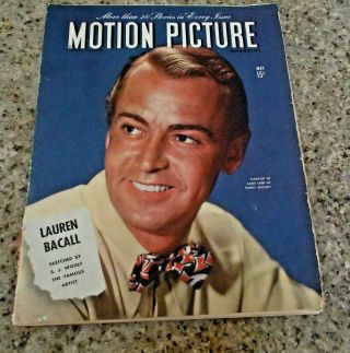 Motion Picture May 1945 Alan Ladd Mickey Rooney - Lauren Bacall - Yvonne De Carlo,