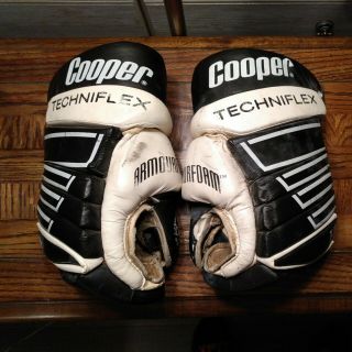Vintage Cooper Techniflex Tf1000 Hockey Gloves Black/ White Very Rare