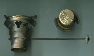 Antique Long Stem Oil Or Kerosene Lamp Burner Mantle,  Aladdin Wick Cleaner