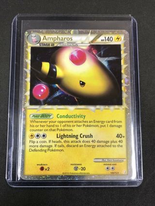 Ampharos Prime - 105/123 - Ultra Rare Nm Heart Gold Soul Silver Pokemon