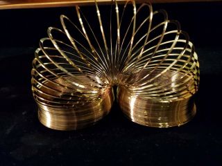 Rare - Slinky 50th Anniversary 1945 - 95 Gold Plated With Wooden Box.