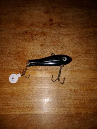 Old Vintage Mitte Mike Lure.  Color Is Black With Silver Stripe Red Chin.
