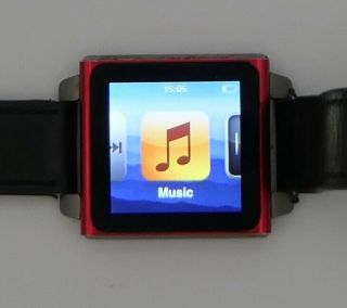 Rare Apple Ipod Nano 6th Generation Special " Red " Edition With Leather Band