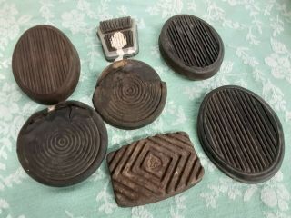 7 Antique Vintage Rubber Brake Or Gas Pedal - 2 Oval Pads With Dpcd Logo