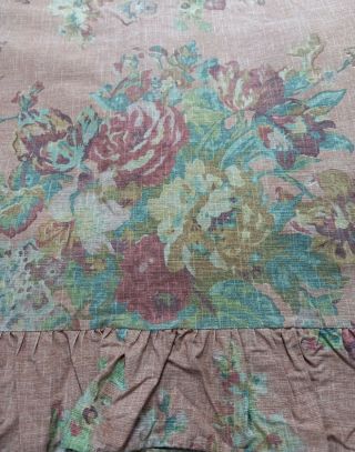 Vintage Rare Ralph Lauren Full Maura Floral Flat Ruffled Bed Sheet