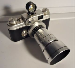 Vintage Argus C - 44 35mm Camera,  F3.  5 100mm,  Hood,  & Rare Tele - Wide Finder $49.  88